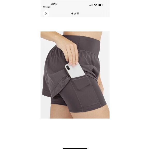 Spanx Get Moving 5” Short Graphite Dust Grey Women’s size L - Picture 2 of 8